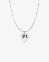 INXS Kirk Pengilly Engraved Guitar Pick Pendant with Chain in Recycled Sterling Silver