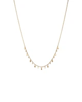 Multi Pear Station Necklace in 10kt Yellow Gold