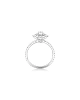 Sir Michael Hill Designer Oval Engagement Ring with 0.92 Carat TW Diamonds in 18kt White Gold