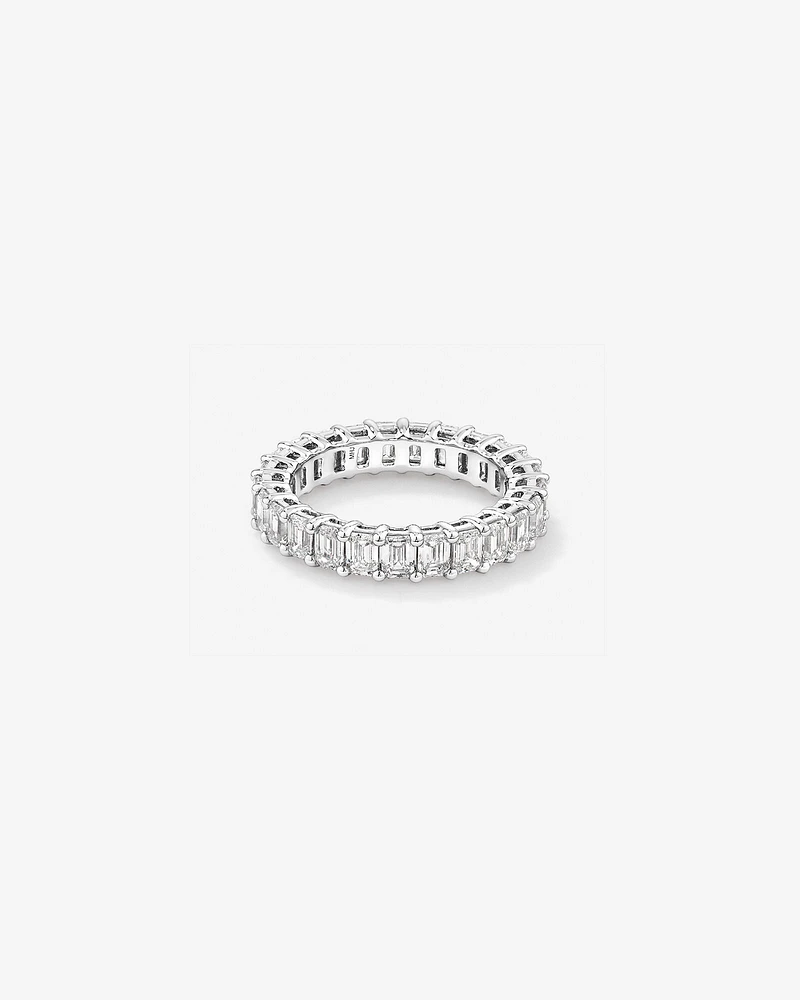 3.50 Carat TW Emerald Cut Laboratory-Grown Diamond Eternity Ring in 14kt White Gold
