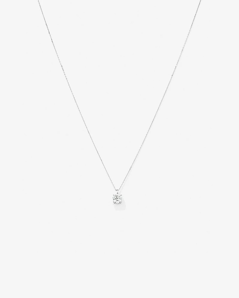 1.00 Carat TW Laboratory-Grown Diamond Solitaire Pendant in 14kt White Gold