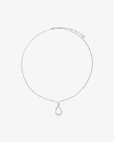 Cubic Zirconia Infinity Pendant Necklace in Sterling Silver