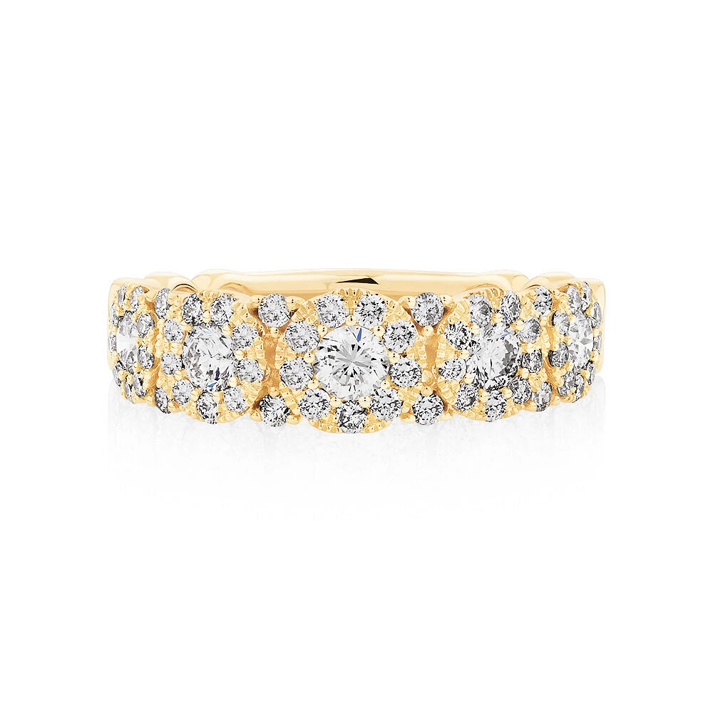 Bubble Ring with 1.00 Carat TW Diamonds in 10kt White Gold