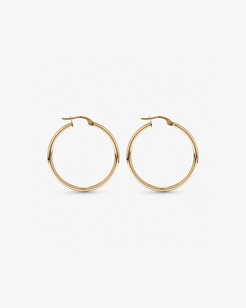 25mm Hoop Earrings in 10kt Rose Gold