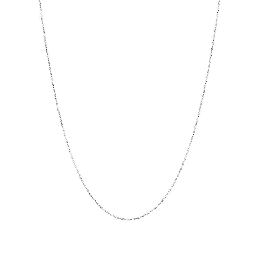 45cm (17") 0.95mm Width Solid Cable Chain In 10kt White Gold