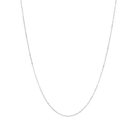 45cm (17") 0.95mm Width Solid Cable Chain In 10kt White Gold