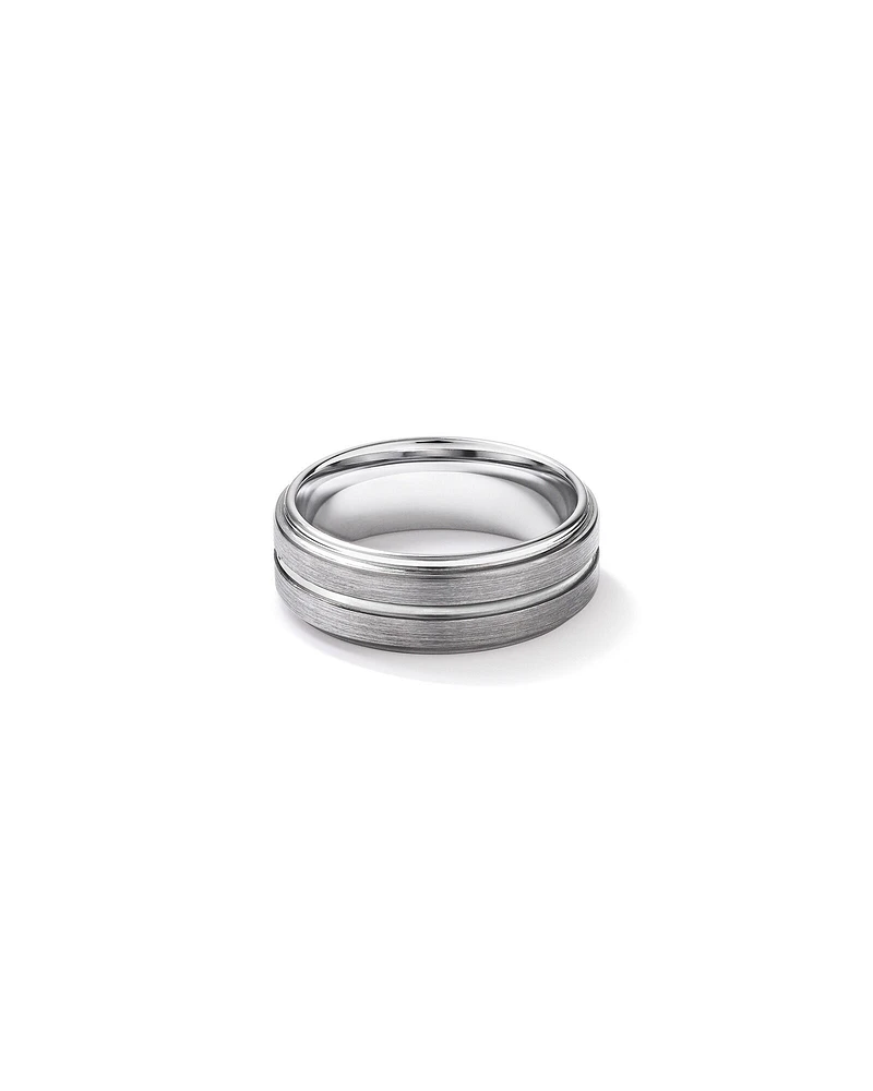 8mm Patterned Wedding Band Tungsten