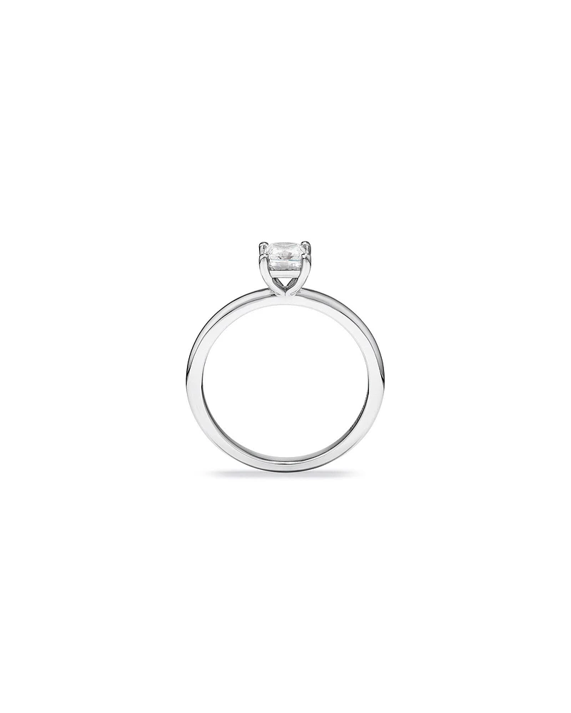 0.50 Carat TW Princess Cut Diamond Solitaire Engagement Ring in 14kt White Gold