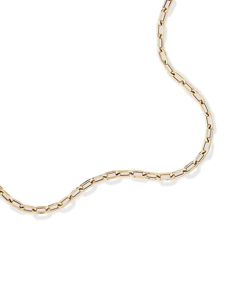 42.5cm Hollow Oval Paperclip Chain in 10kt Yellow Gold