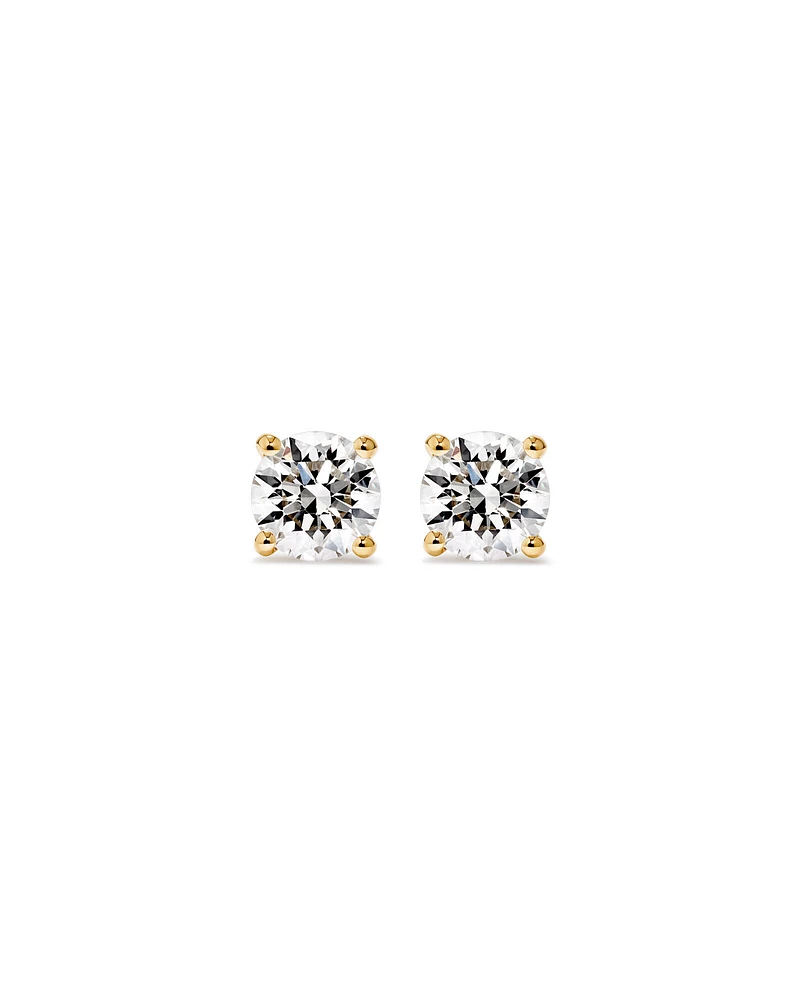 Carat TW Laboratory-Grown Diamond Solitaire Stud Earrings in 14kt White Gold