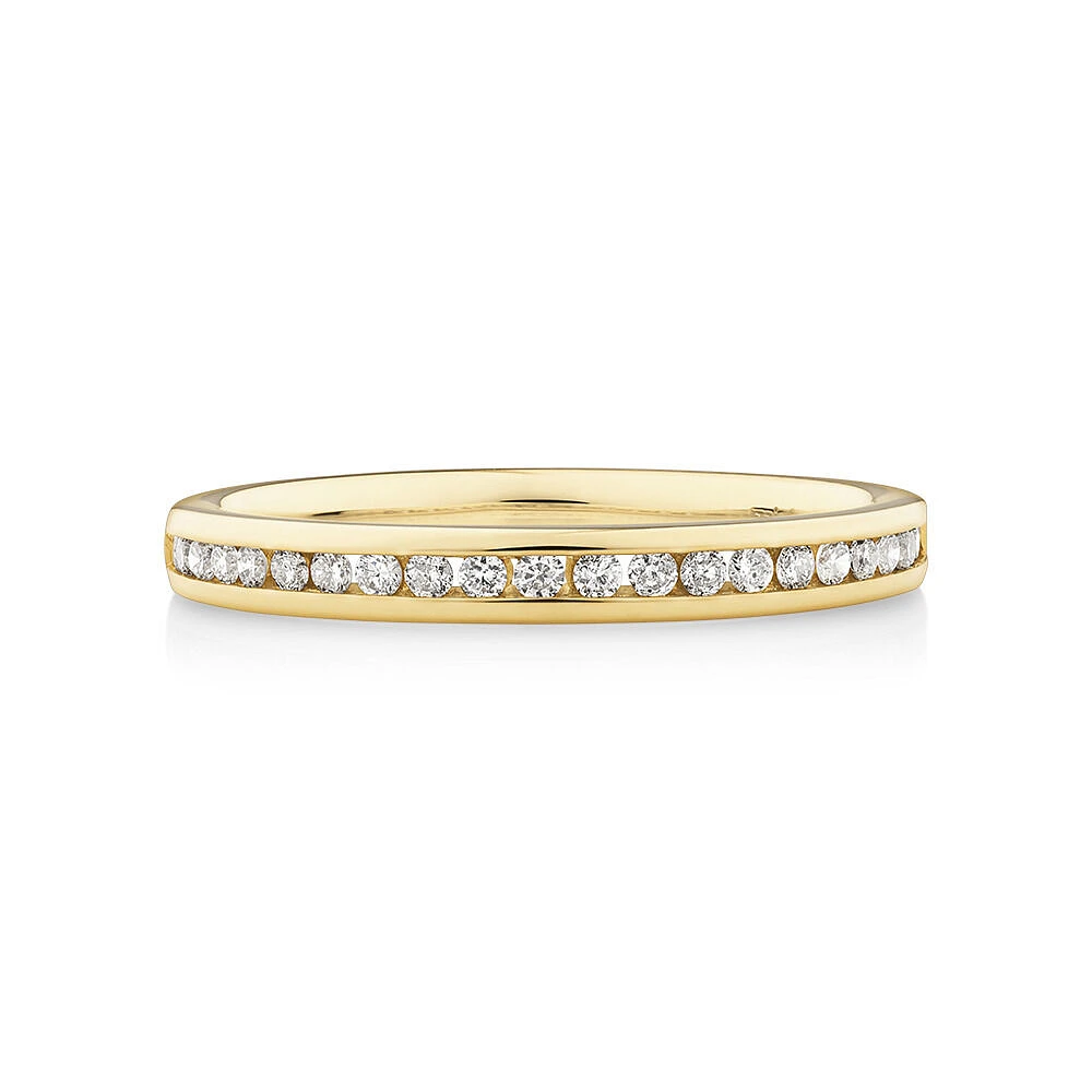 Wedding Band with Carat TW of Diamonds in 14kt Yellow Gold