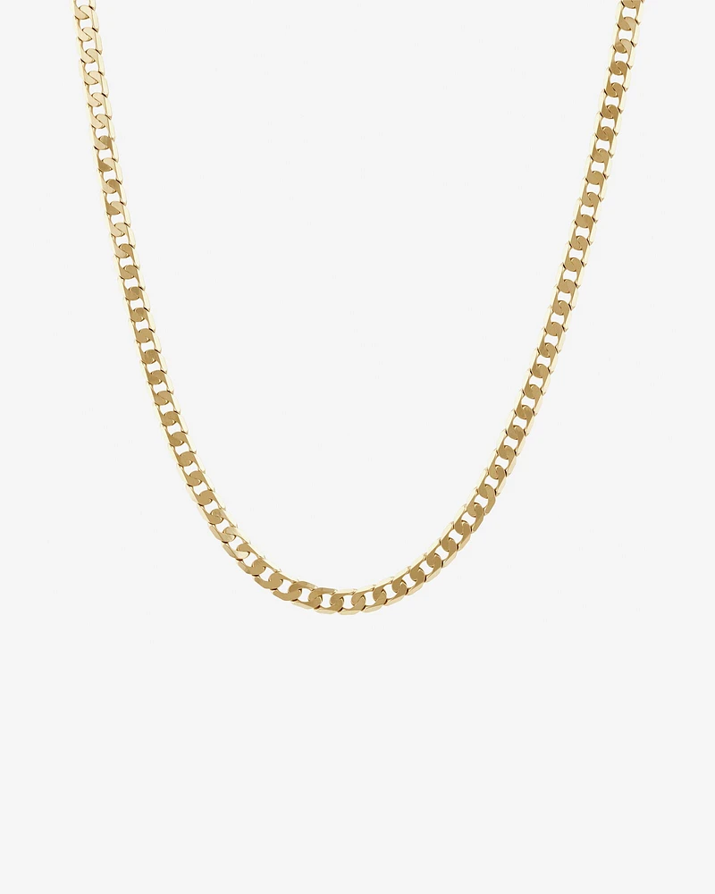 55cm (22") 4.5mm-5mm Width Curb Chain in 10kt Yellow Gold