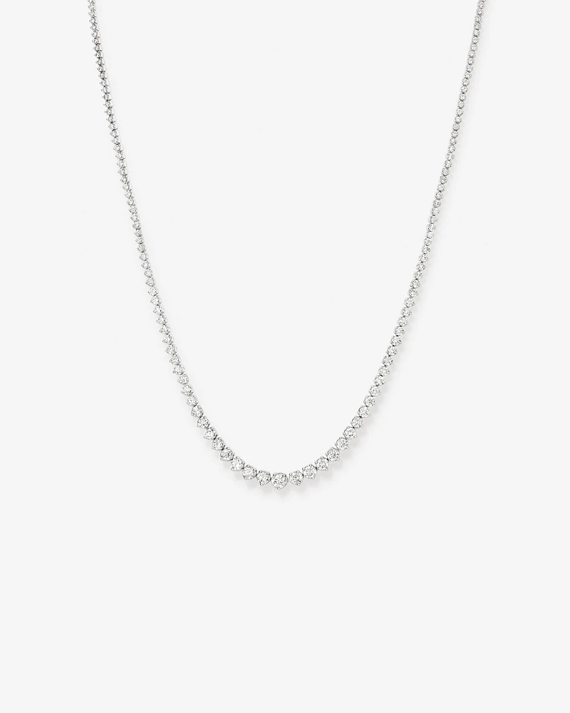 Collier de tennis TW Graduation Diamond Riviera de 10,00 carats en or blanc 18 carats