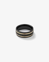 Black Diamond Ring Titanium with 10kt Yellow Gold Inlays