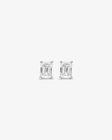 0.50 Carat TW Emerald Cut Diamond Solitaire Stud Earrings in 18kt White Gold