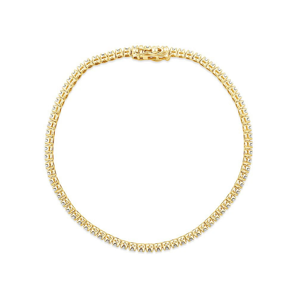 0.90 Carat TW Laboratory-Grown Diamond Tennis Bracelet in 10kt Yellow Gold
