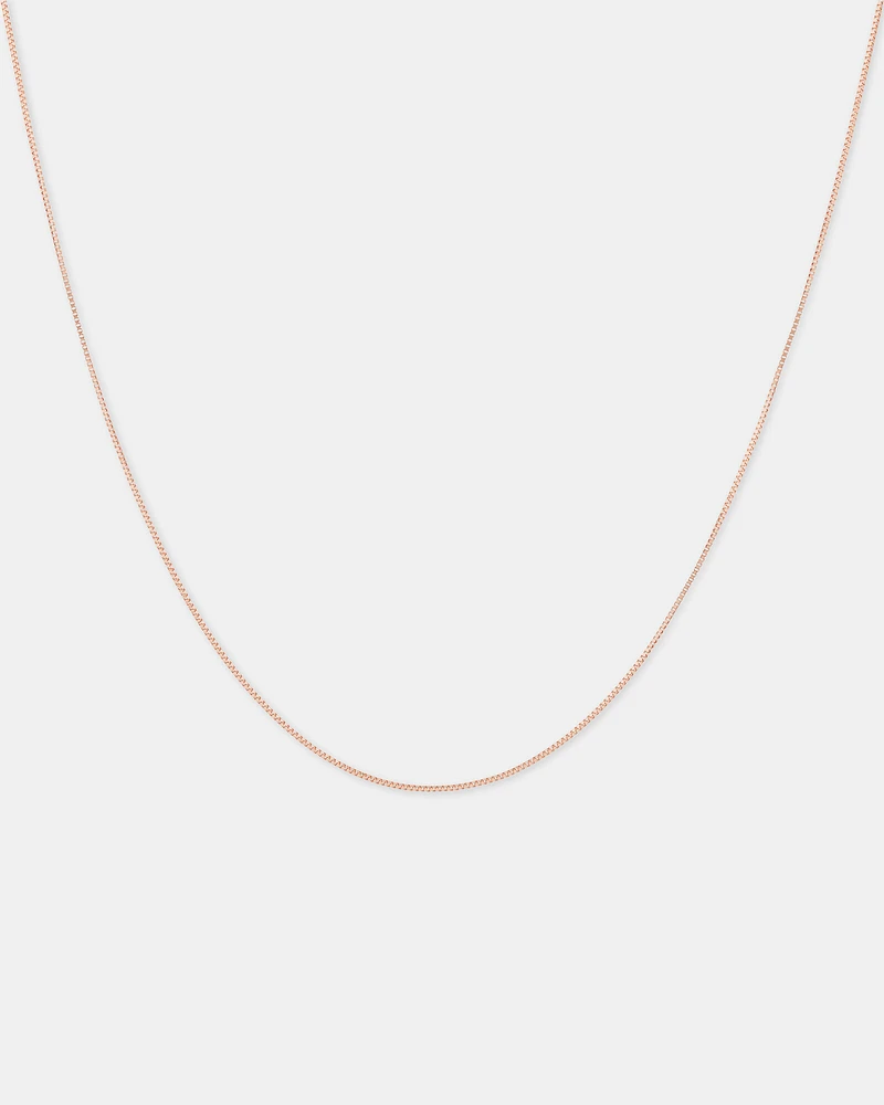 45cm (18") Box Chain in 10kt Rose Gold