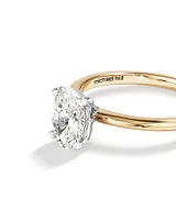 Carat TW Oval Laboratory-Grown Diamond Solitaire Engagement Ring in 14kt White Gold