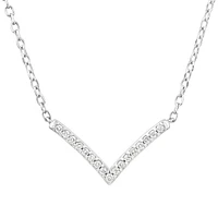 Chevron Necklace with 0.05 Carat TW Diamonds in Sterling Silver