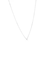 0.25 Carat TW Emerald Cut Diamond Solitaire Necklace in 18kt White Gold