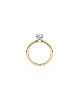Carat TW Oval Laboratory-Grown Diamond Solitaire Engagement Ring in 14kt White Gold