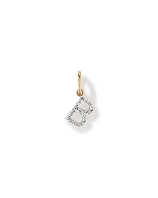 Diamond Letter B Initial Pendant in 10kt Yellow Gold