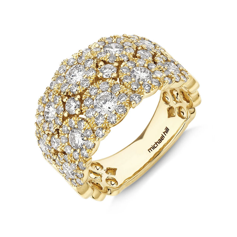 2 Row Bubble Ring with 2.00 Carat TW Diamonds in 14kt White Gold
