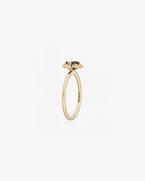 Ring with Green Tourmaline & Diamonds in 10kt Yellow Gold