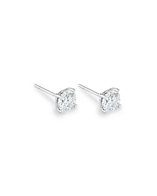 Carat TW Laboratory-Grown Diamond Solitaire Stud Earrings in 14kt White Gold