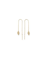 Marquise Disc Threader Earrings in 10kt Yellow Gold