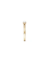 3 Stone Ring with Cultured Freshwater Pearl & Diamonds in 10kt Yellow Gold