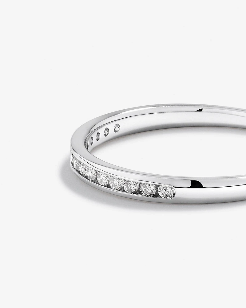 Wedding Band with 0.15 Carat TW of Diamonds in 14kt White Gold