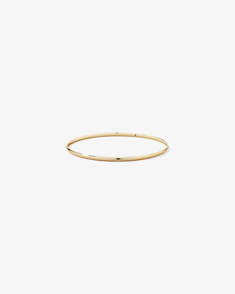 65mm (2.5") 2.3mm Width Solid Oval Bangle in 10kt Yellow Gold