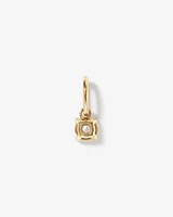 Round Created White Sapphire Birthstone Pendant in 10kt Yellow Gold