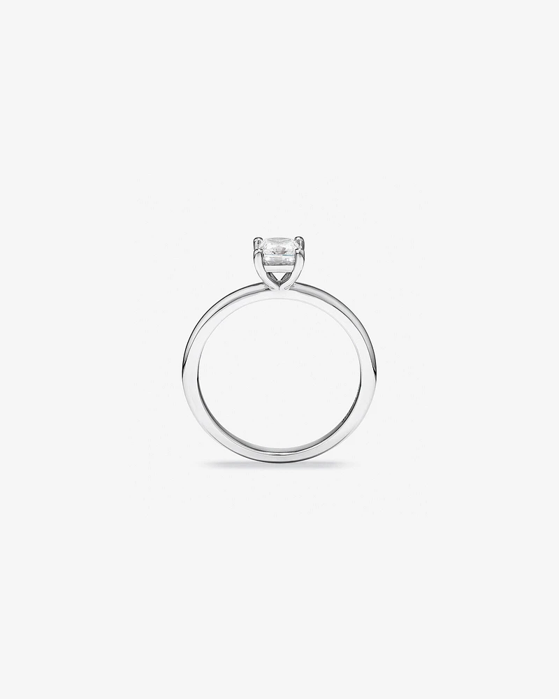 0.50 Carat TW Princess Cut Diamond Solitaire Engagement Ring in 14kt White Gold