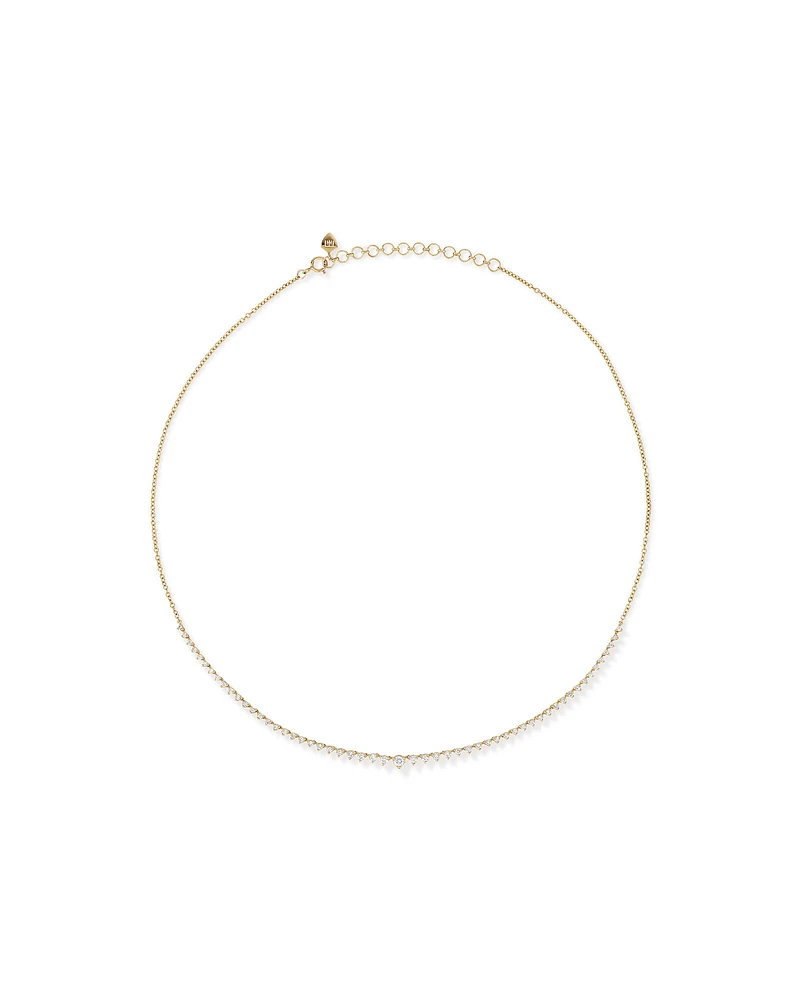 Carat TW Laboratory-Grown Diamond Tennis Necklace set in 10kt White Gold