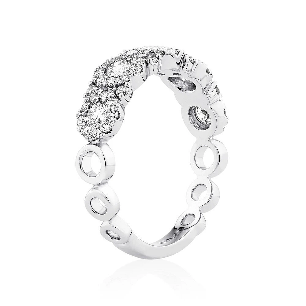 Bubble Ring with 1.00 Carat TW Diamonds in 10kt White Gold