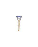 Tanzanite Ring with .40TW of Diamonds in 10kt Yellow and White Gold