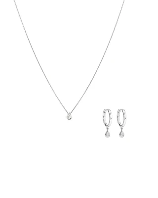 0.25 Carat TW Laboratory-Grown Diamond Bezel Box Set Pendant in Sterling Silver