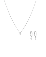 0.25 Carat TW Laboratory-Grown Diamond Bezel Box Set Pendant in Sterling Silver