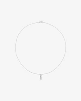 Cubic Zirconia Chevron Pendant Necklace in Sterling Silver