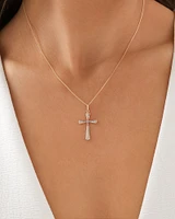 Cross Pendant in 10kt Yellow & White Gold