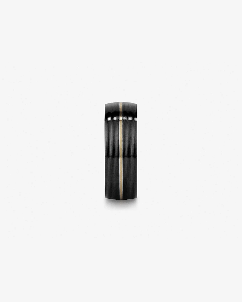 Ring in Black Titanium with Fine 10kt Yellow Gold Inlay