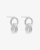 Rope Textured Earrings in Sterling Silver