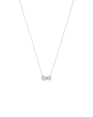 Cubic Zirconia Puff Infinity Pendant Necklace in Sterling Silver