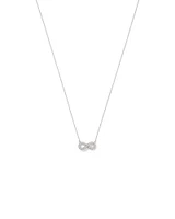 Cubic Zirconia Puff Infinity Pendant Necklace in Sterling Silver