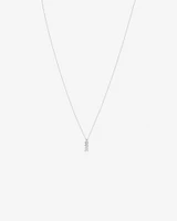 Cubic Zirconia Chevron Pendant Necklace in Sterling Silver
