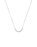 Graduated Round Cubic Zirconia Necklace in Sterling Silver