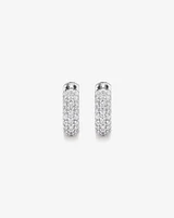 Cubic Zirconia Huggie Earrings in Sterling Silver