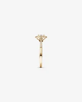 0.20 Carat TW Marquise Cut Diamond Halo Promise Ring in 10kt Yellow Gold